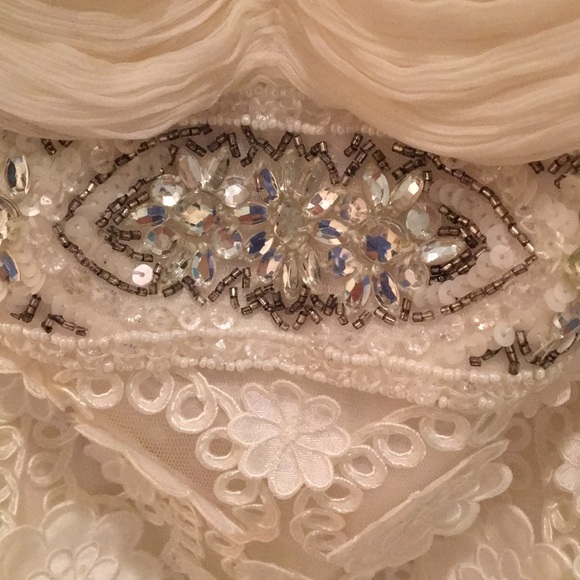 Sue Wong nocturne white strapless dress - Picture 6 of 10